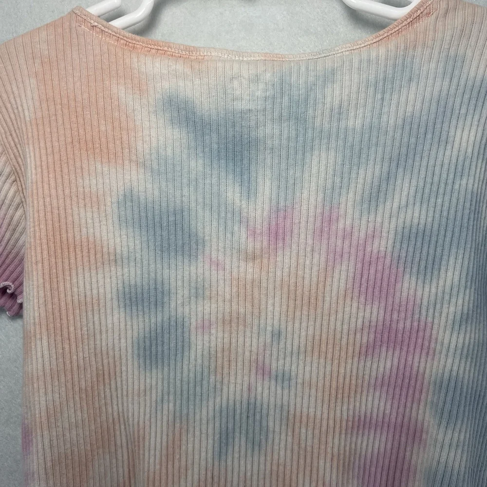 Justice Girls Tie Dye Shirt Size L 12-14 Square Neck Multicolored
